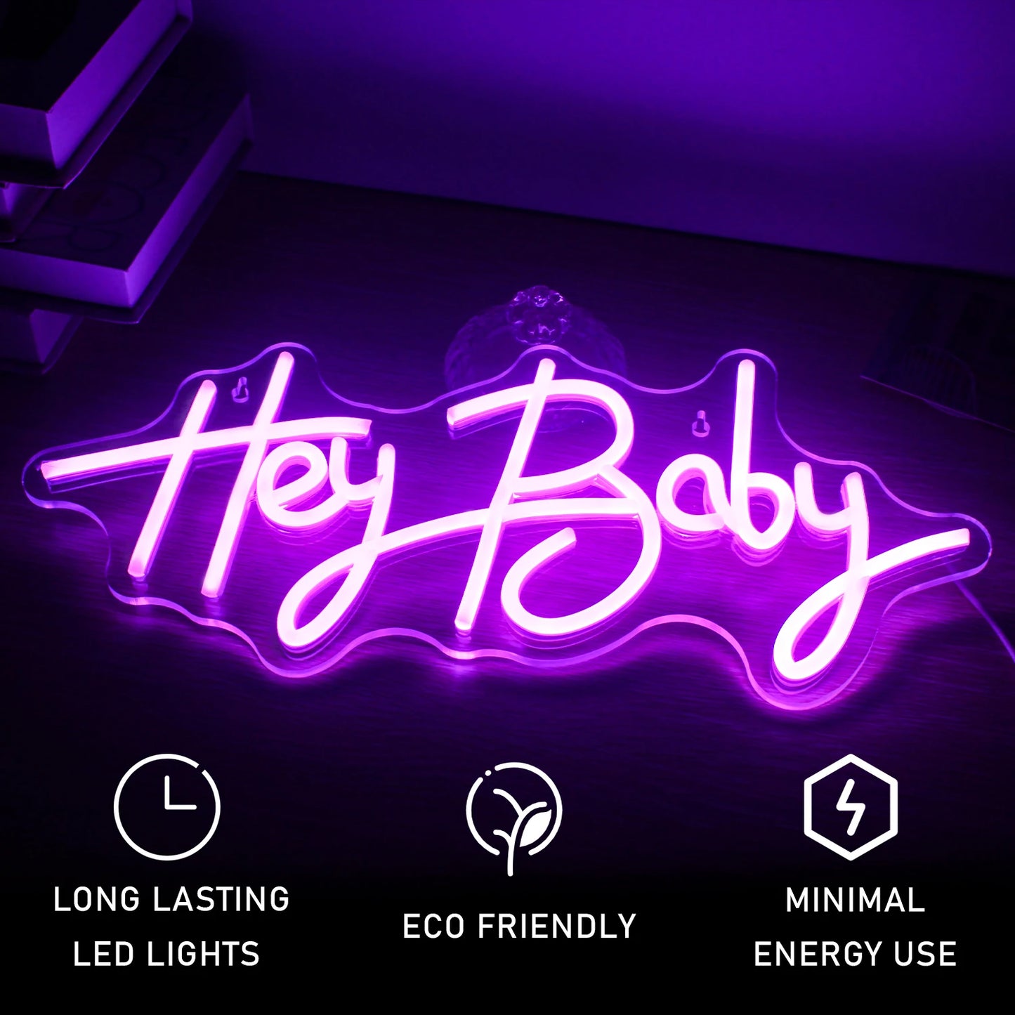 Hey Baby 5V USB LED Leuchtschild - Preisgünstig