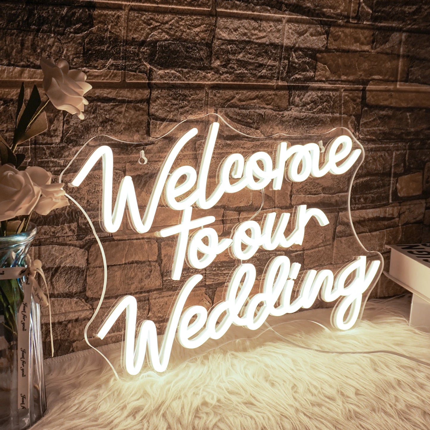 Willkommen zu unserer Hochzeit 5V USB LED Leuchtschild - Preiswert