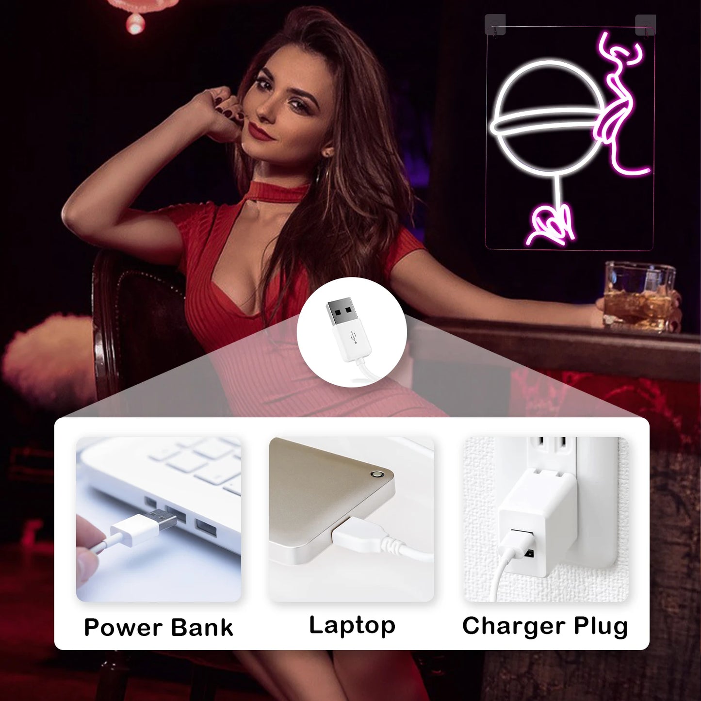 Party 5V USB LED Neon Schild - Preisgünstig