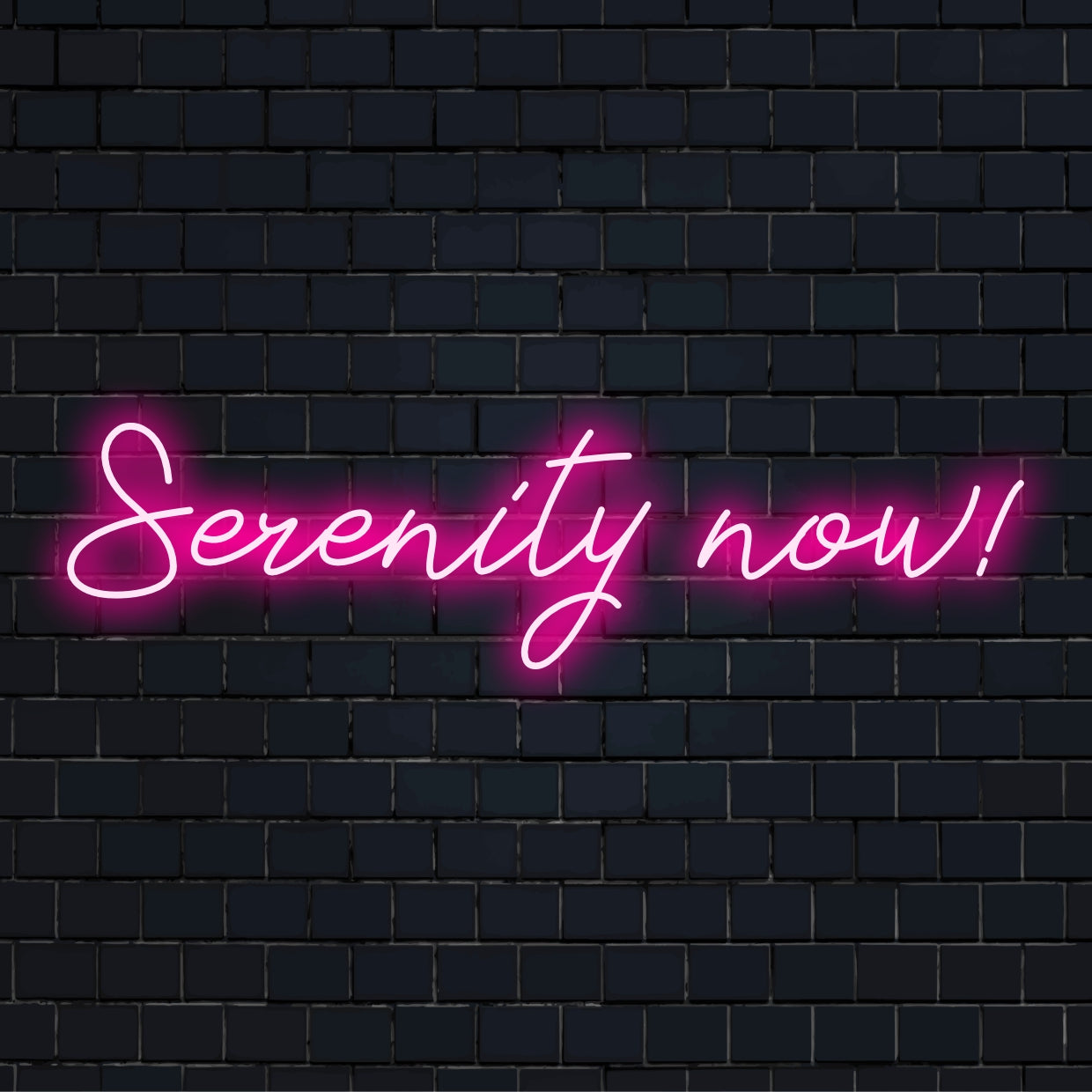 LED-Neonschild mit dem Text „Serenity Now“, ideal für eine beruhigende Atmosphäre in schicken und modernen Räumen.