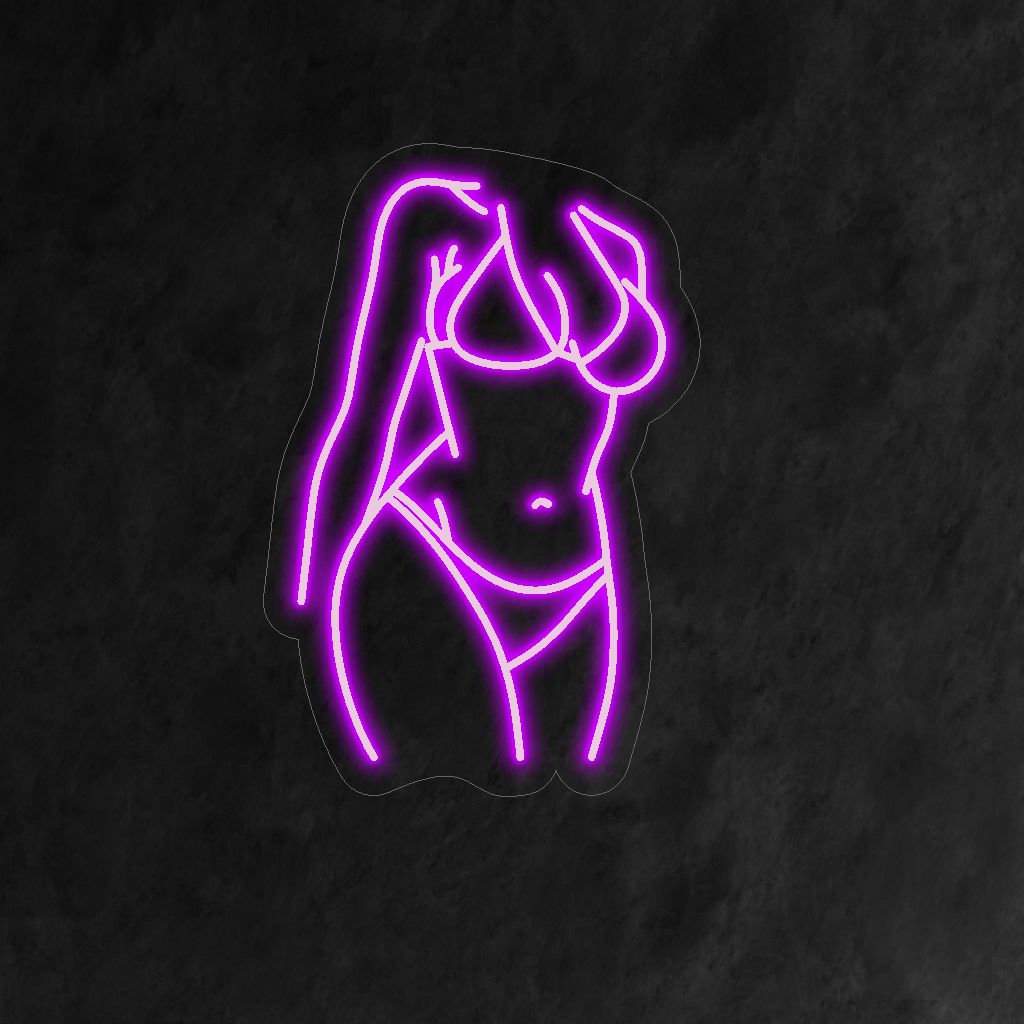 „Sexy Lady Neon Sign“ verleiht mit seiner sinnlichen Silhouette einen Hauch von Glamour und wirft einen fesselnden und provokanten Glanz in Ihren Raum.