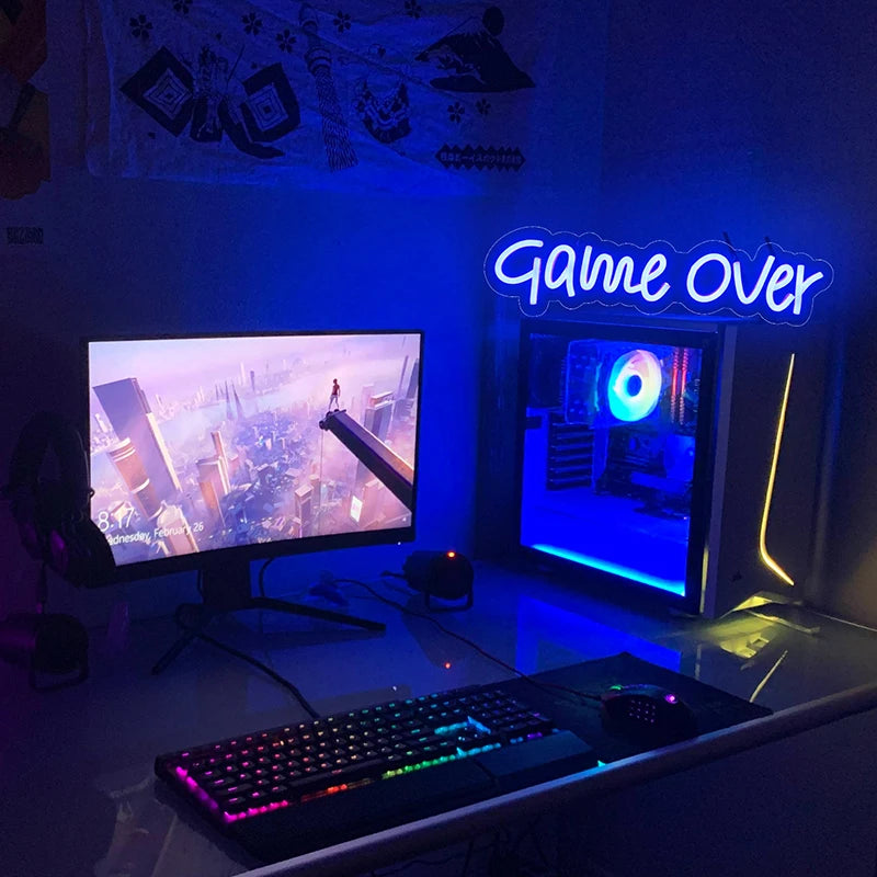 Game Over 5V USB LED Neon Schild - Preisgünstig