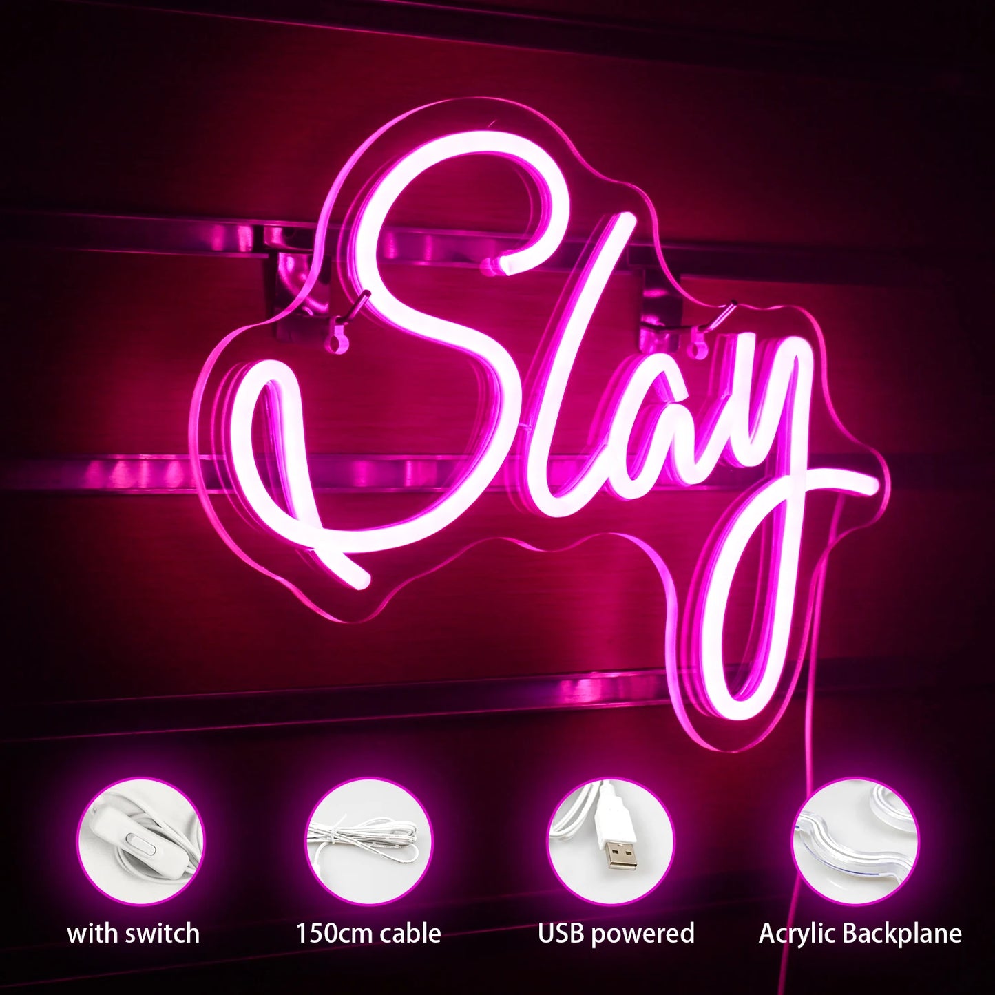 Slay 5V USB LED Neon Schild - Budgetfreundlich