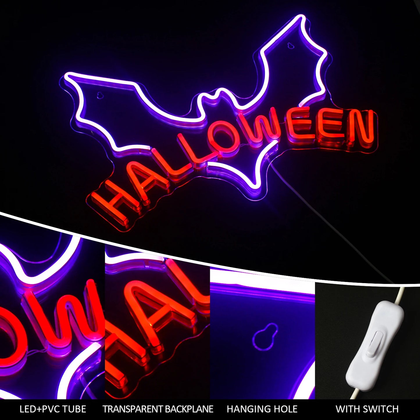 Halloween 5V USB LED Neonschild - Preisgünstig