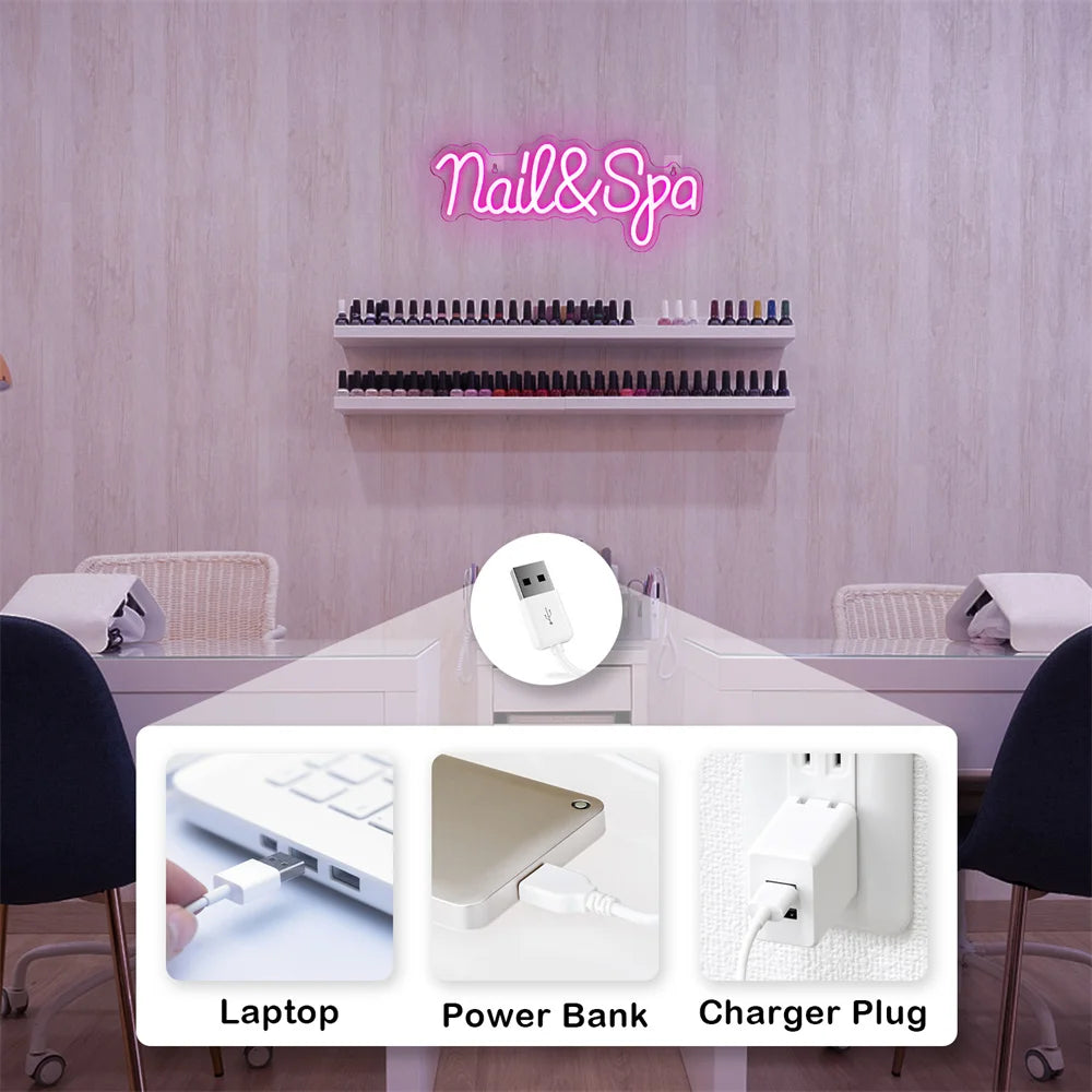 Nail Spa 5V USB LED Leuchtschild - Preisgünstig