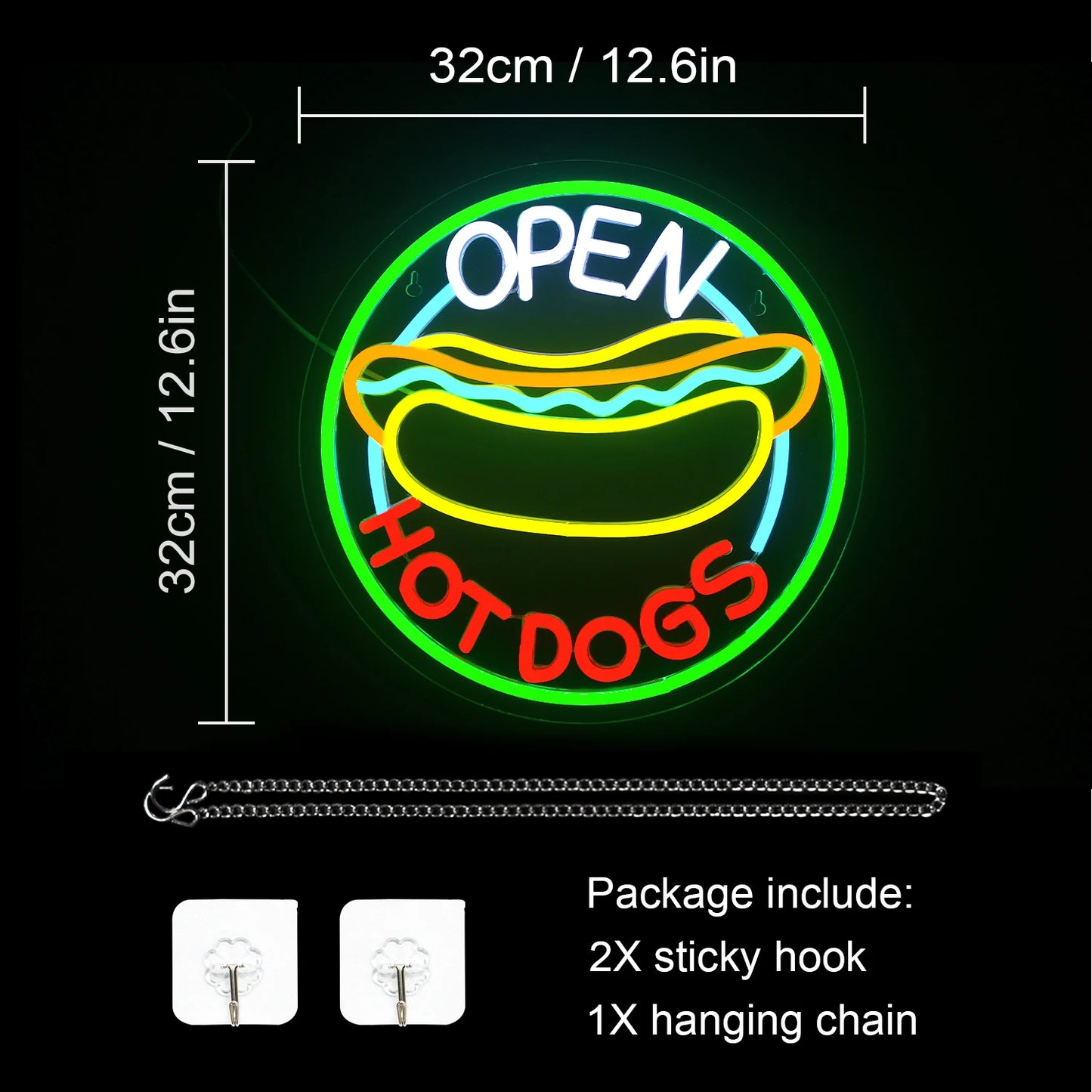 Offen Hotdogs 5V USB LED Leuchtschild - Preisgünstig