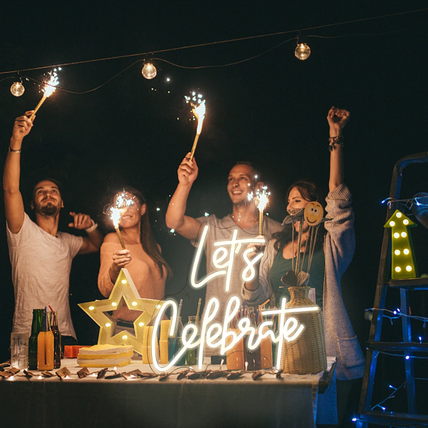 Let's Celebrate 5V USB LED Leuchtschild - Preiswert