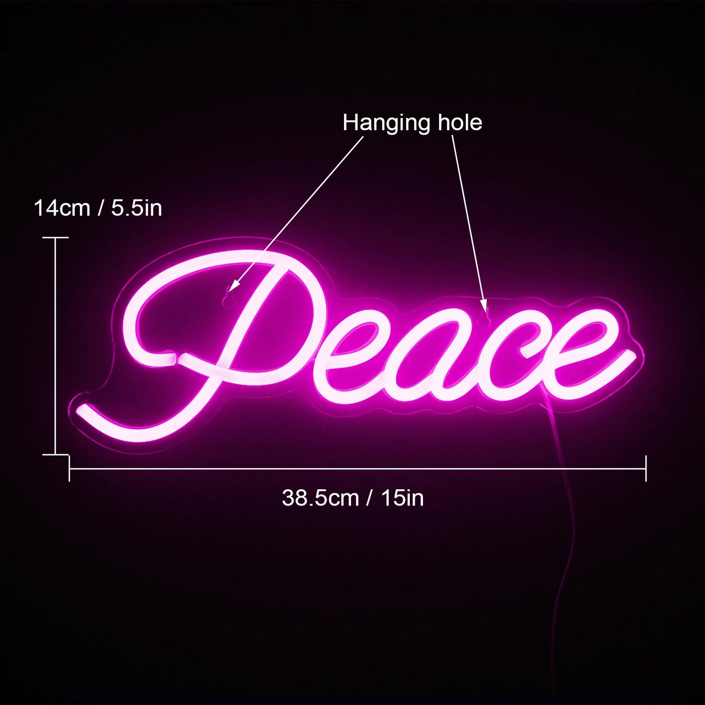Peace 5V USB LED Neon Leuchtschild - Preisgünstig