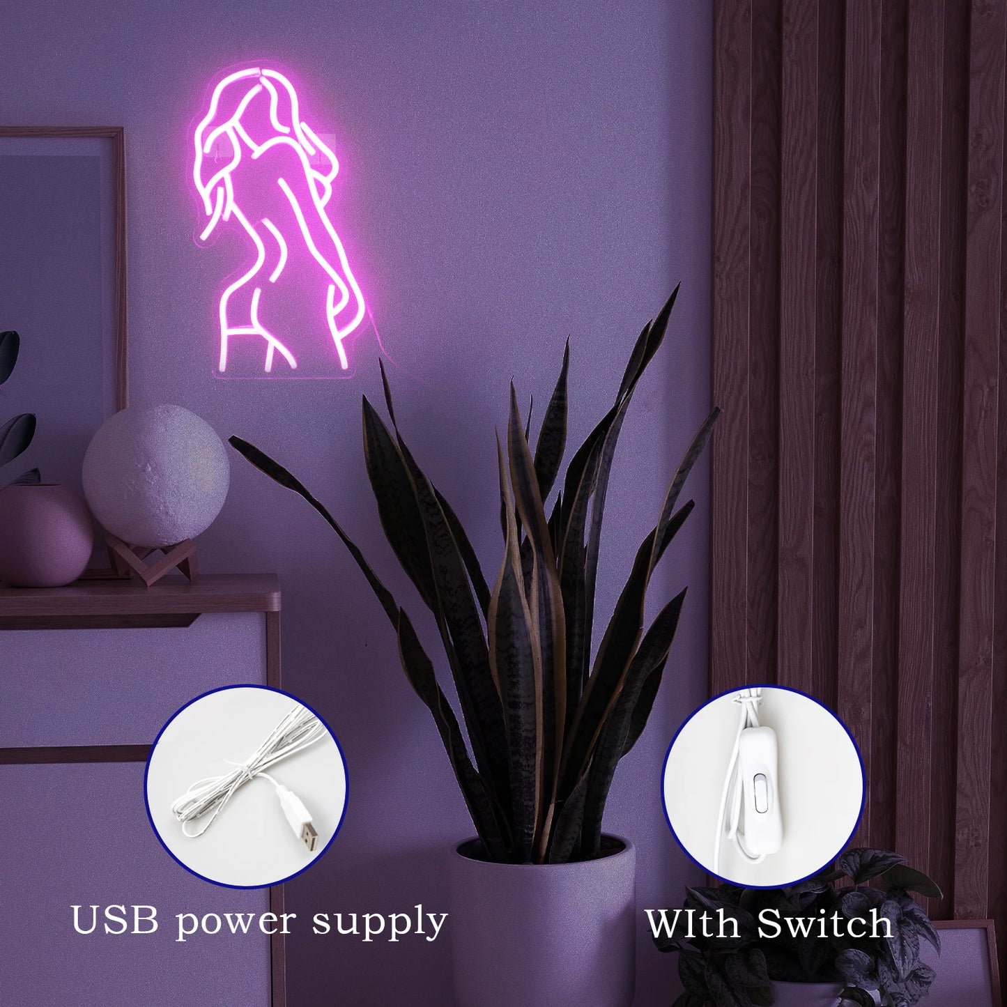 Sexy Frauenkörper 5V USB LED Neon Schild - Kostengünstig