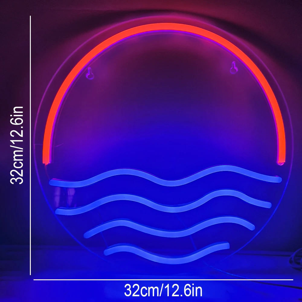 Sunset & Meer 5V USB LED Leuchtschild - Preisgünstig