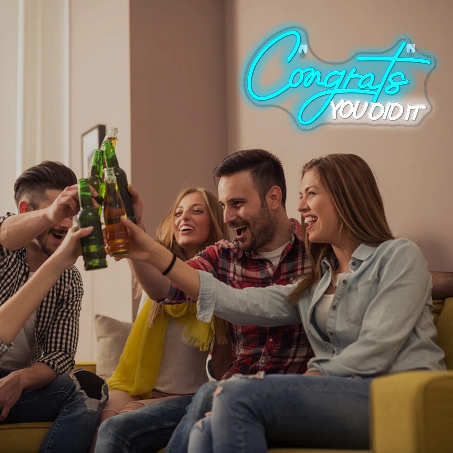 Glückwunsch, du hast es geschafft 5V USB LED Neon Schild - Preisgünstig