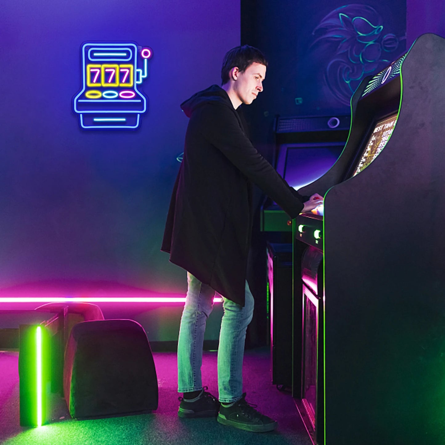 777 Spielzimmer 5V USB LED Leuchtschild - Preisgünstig