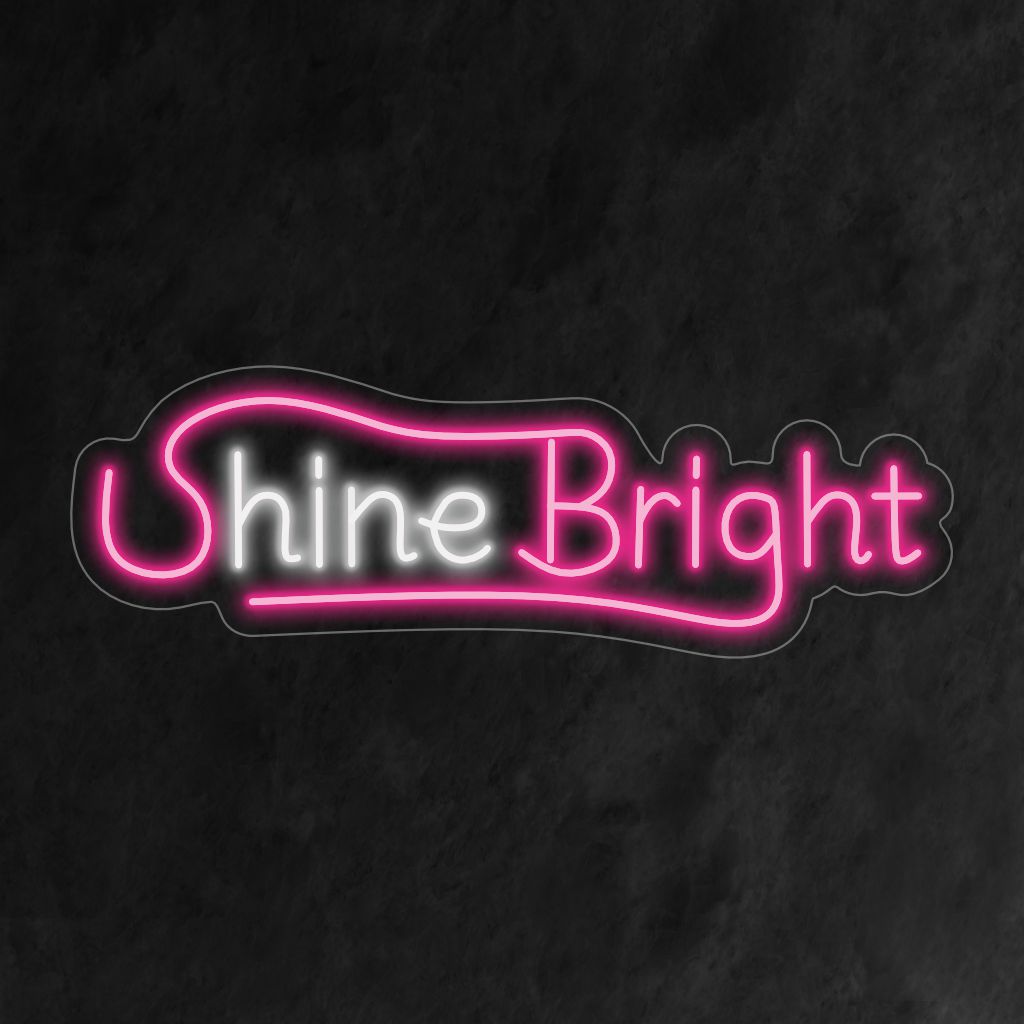 „Shine Bright Neon Sign“ erhellt Ihren Raum mit einer positiven Botschaft, verbreitet ein lebendiges und ermutigendes Licht und schafft eine fröhliche und inspirierende Atmosphäre in Ihrer Einrichtung.