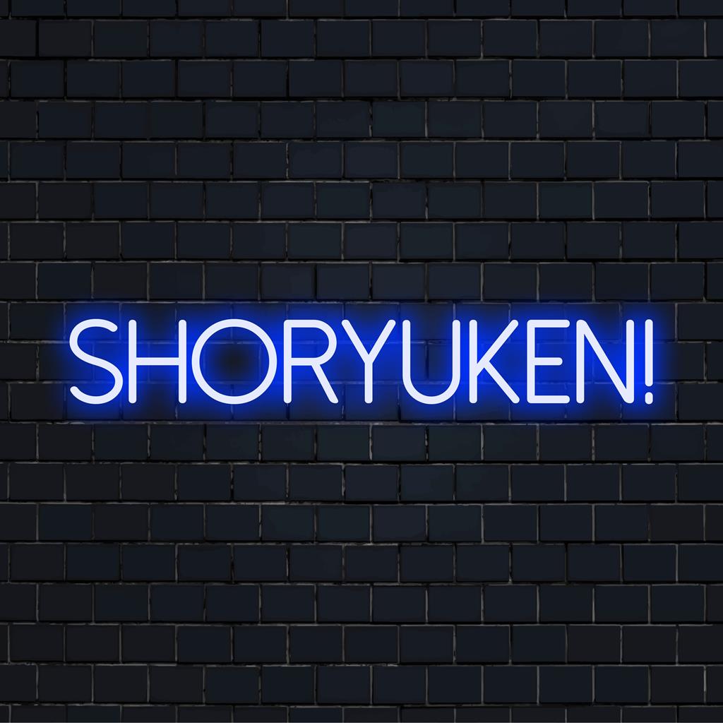 Lebendiges Shoryuken! LED-Neonschild, perfekt für Gamer. Verleiht Ihrer Einrichtung eine persönliche Popkultur-Atmosphäre. Neon-Game-Art.