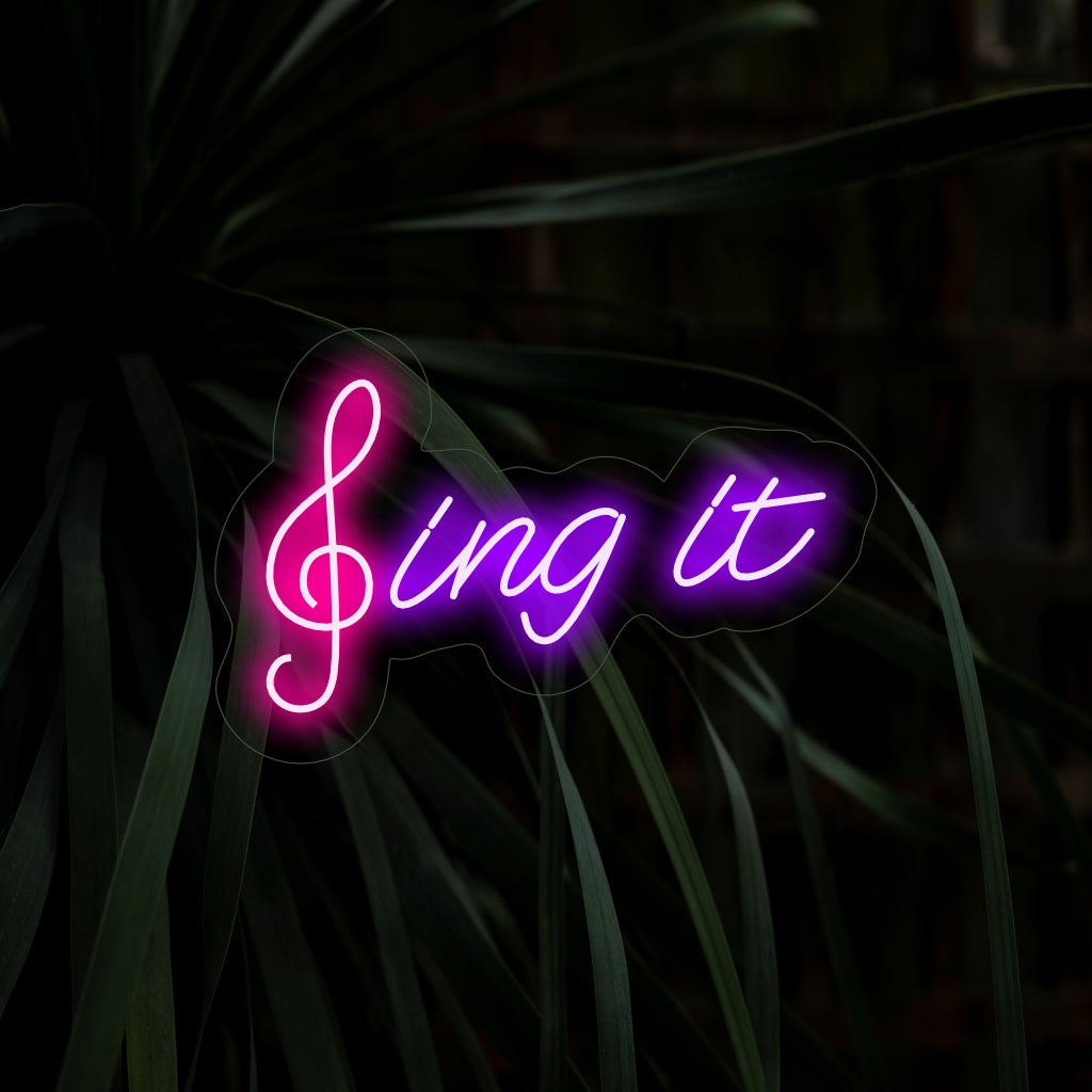 „Sing It Neon Sign“ erhellt Ihren Raum mit einer musikalischen Stimmung und verbreitet einen energetischen Schein für eine lebendige und dynamische Atmosphäre in Ihrer Einrichtung.