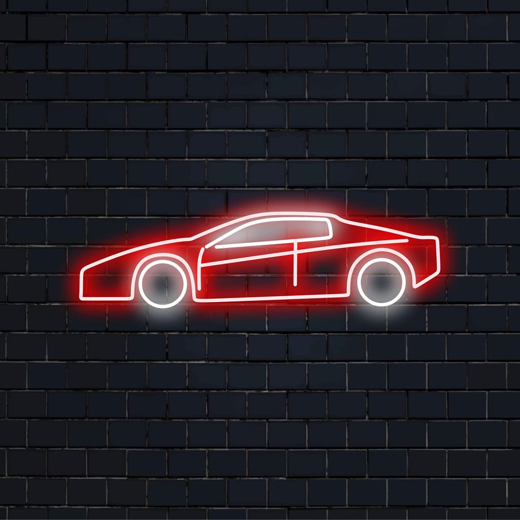 LED-Neonschild mit elegantem Sportwagen-Design; perfekte individuelle Dekoration für Autoliebhaber. Neon-Wandkunst, LED-Lichtdekor.