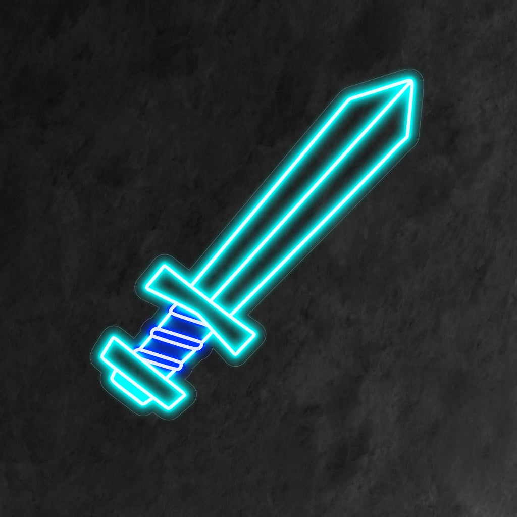„Sword Neon Sign“ bringt mit seinem ikonischen Design Kühnheit zum Ausdruck und verbreitet ein wildes Leuchten, das Ihrem Raum Stärke und Charakter verleiht.