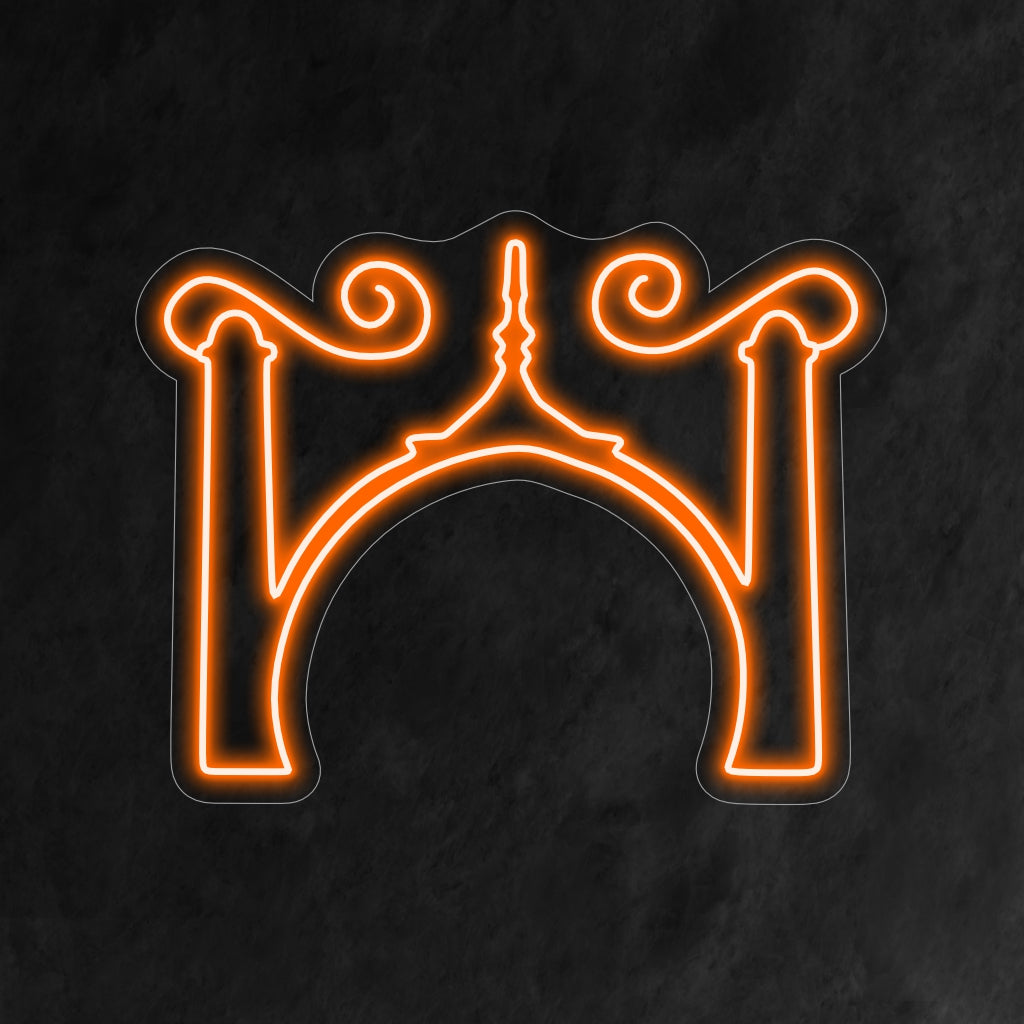 „Taj Mahal Neon Sign“ verleiht mit seinem ikonischen Design exotische Erhabenheit und verbreitet einen fesselnden Schein, der die Schönheit dieses historischen Denkmals in Ihrem Raum hervorruft.