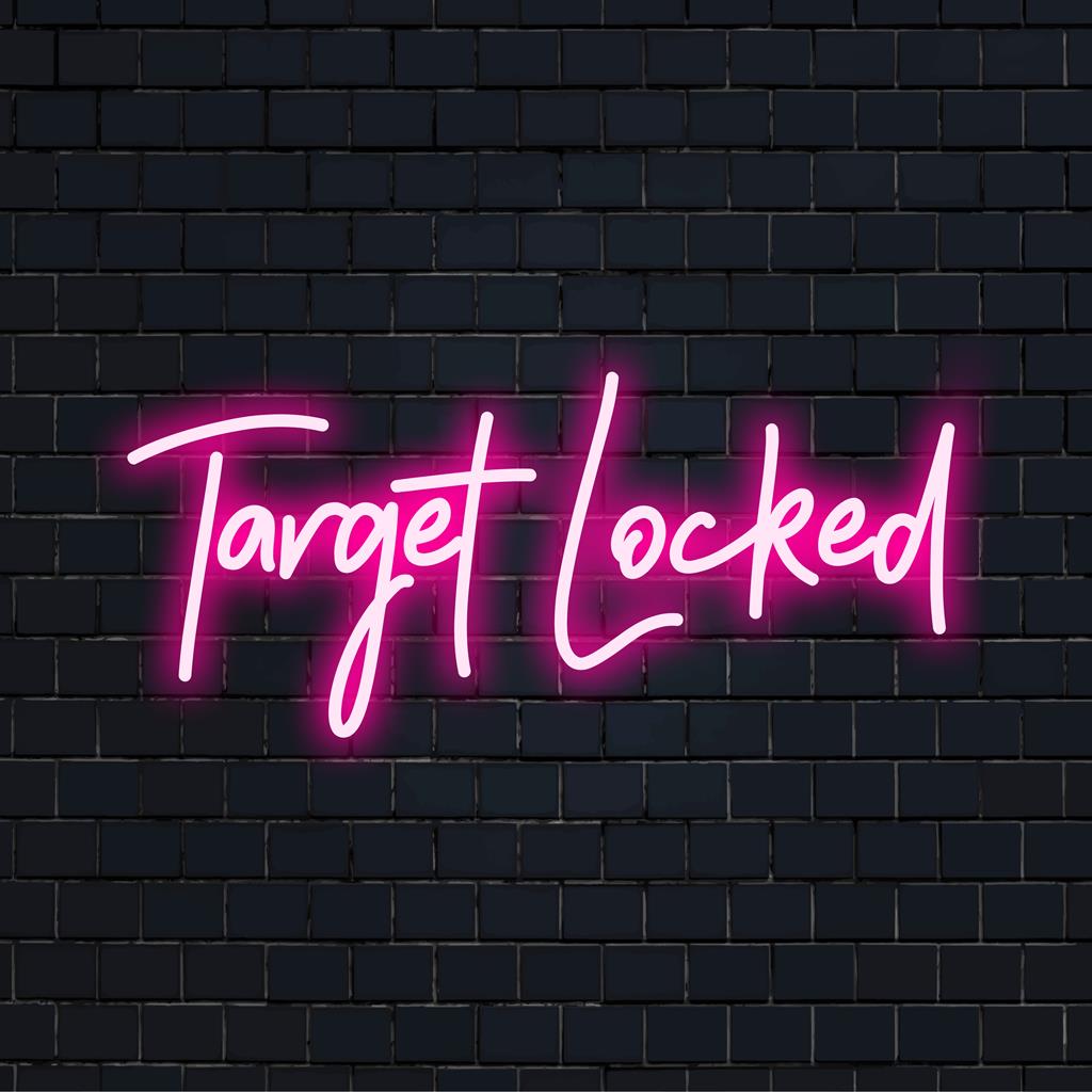 Maßgefertigtes LED-Neonschild mit modernem Zieldesign, perfekt für eine auffällige Inneneinrichtung oder einzigartige Wandkunst.
