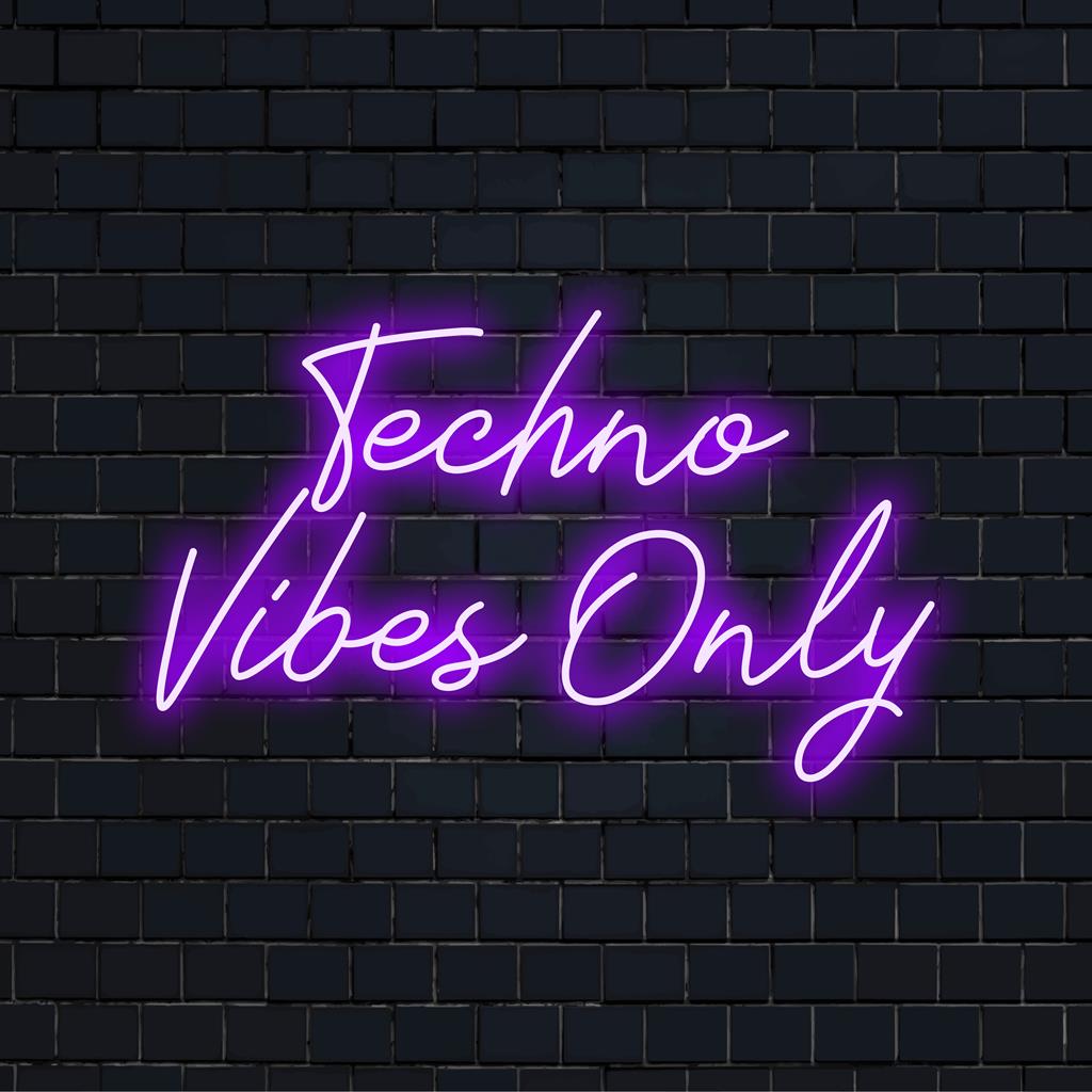 Lebendige Techno-Vibes. Nur maßgefertigte LED-Neonschilder erhellen Räume, perfekt für moderne Neonlicht-Dekor-Akzente.