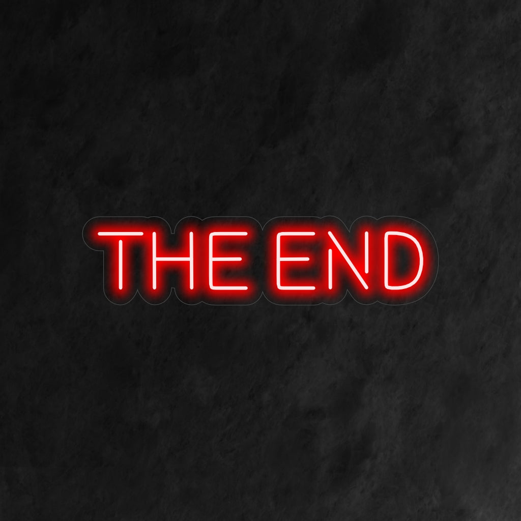 „The End Neon Sign“ ist eine filmisch inspirierte Ergänzung für Ihr Interieur und schafft die Atmosphäre klassischer Filmenden. Ein einzigartiges Neonlicht.