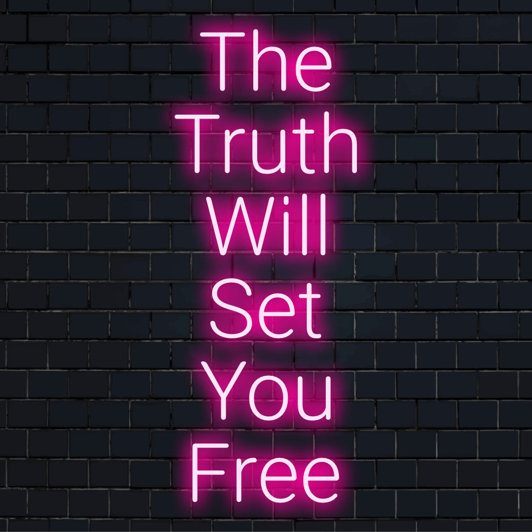 Im Dunkeln leuchtendes LED-Schild „The Truth Will Set You Free“, perfektes individuelles Neon-Dekor-Statement für jeden Raum.