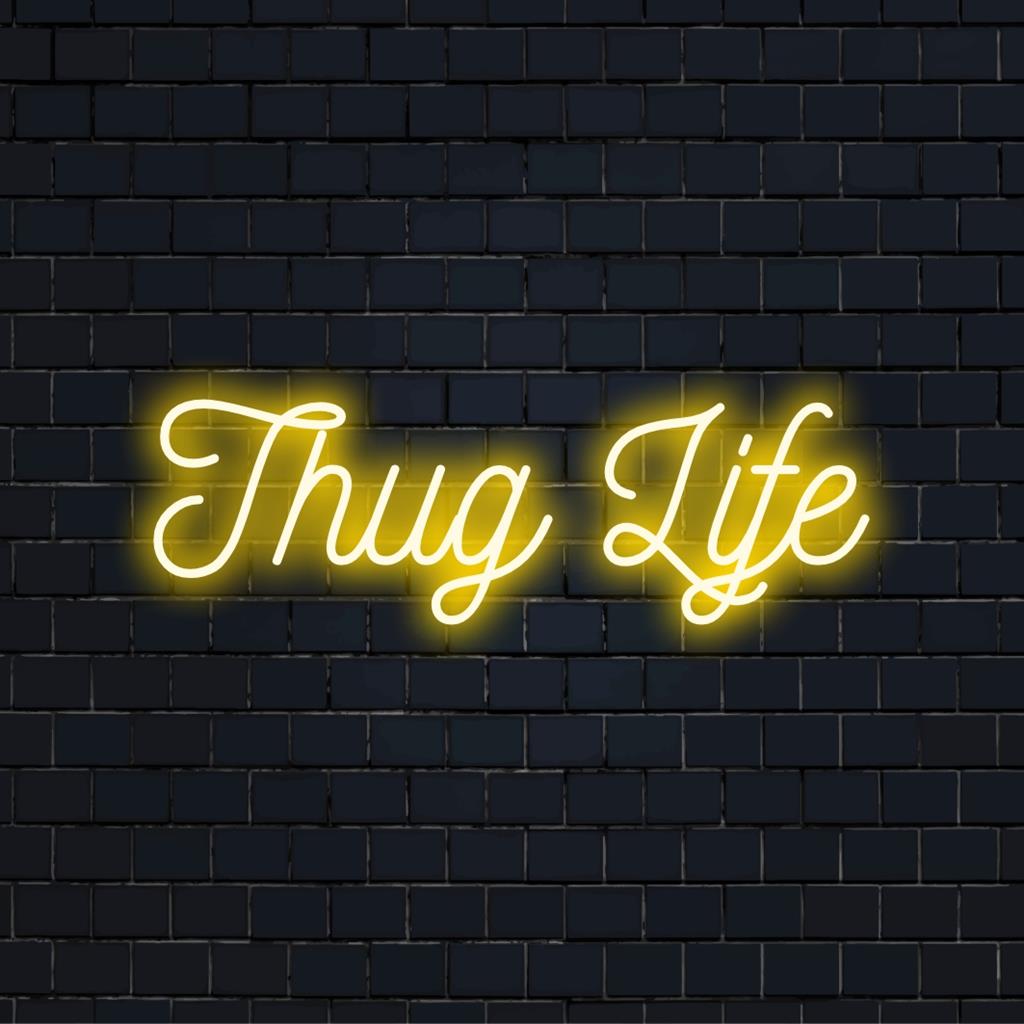 Lebendiges Thug Life-Dekorationslicht im personalisierten Neonstil, das als Statement-Wandkunst oder Raumdekor ein einzigartiges Flair verleiht.