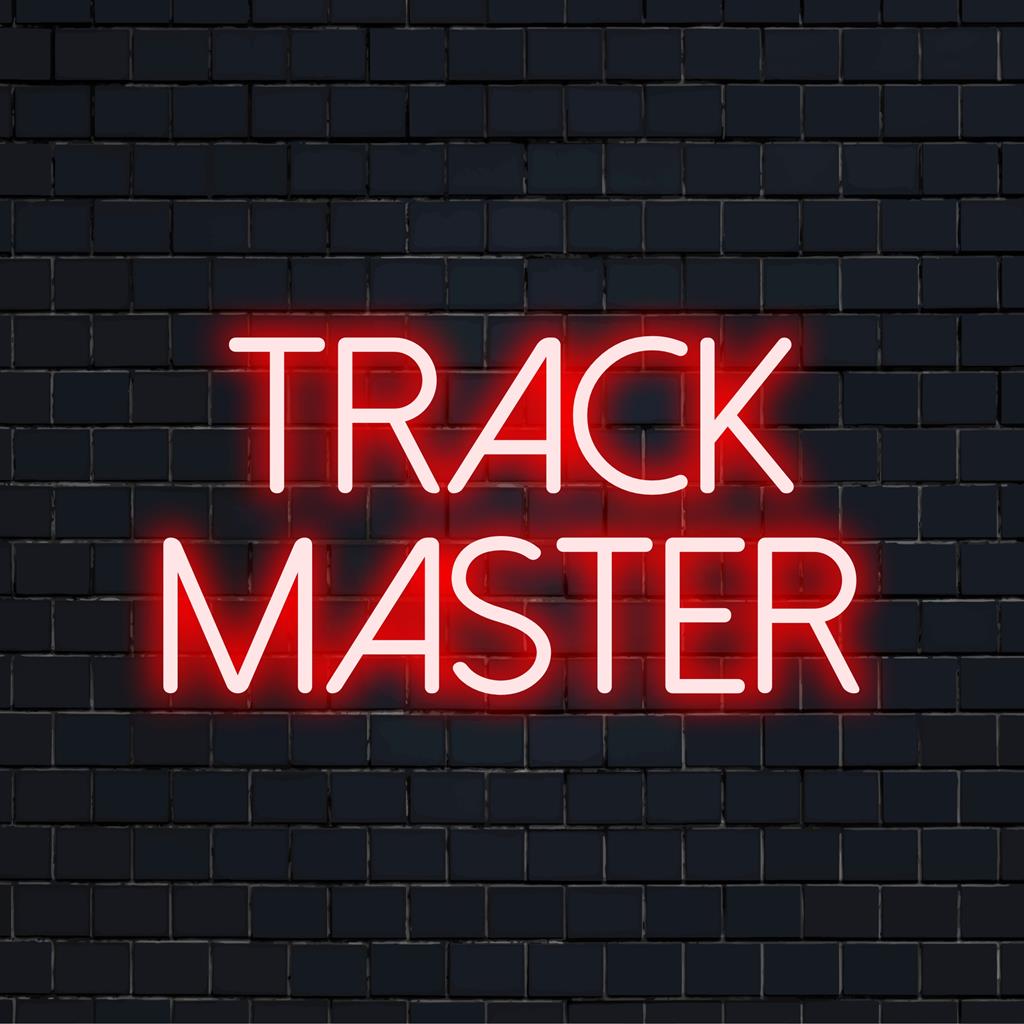 Individuell gestaltetes LED-Neonschild von Track Master, perfekt für eine individuelle, helle Dekoration in jedem Raum.