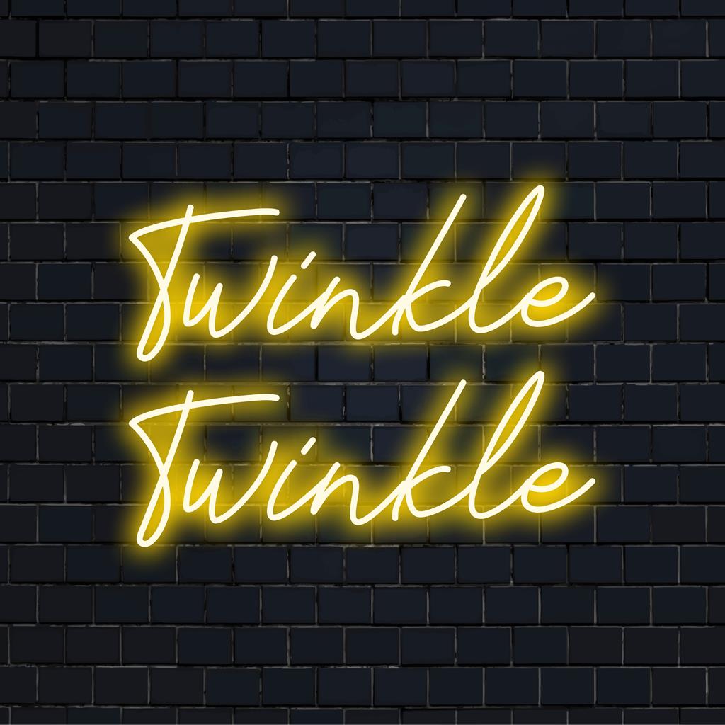 Individuelles LED-Neonschild mit Twinkle Twinkle-Textkunst, perfekt für einzigartige Wanddekoration und personalisierten leuchtenden Charme.