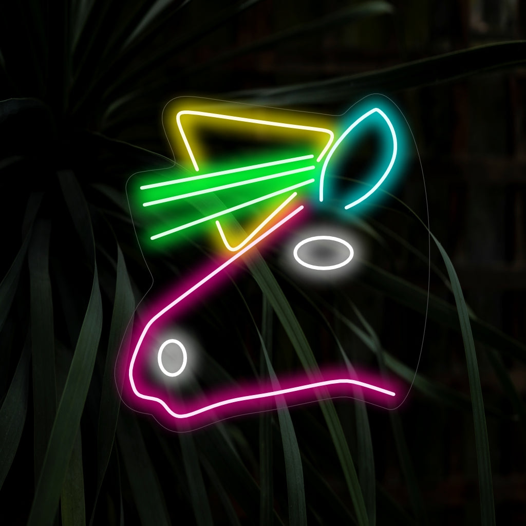 „Einhornkopf-Neonschild“ mit einem skurrilen Glanz, der Magie und Zauber in Ihren Raum bringt.