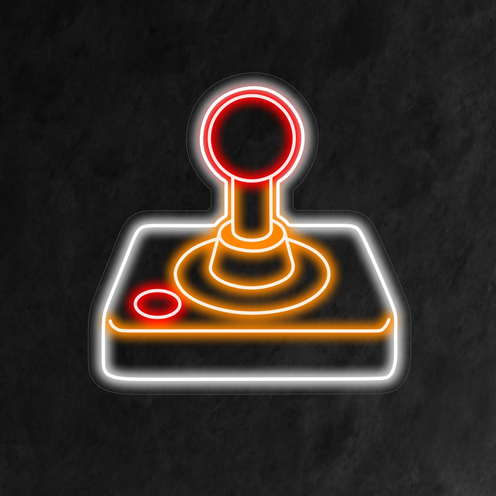 „Vintage Game Controller Neon Sign“ weckt mit seinem ikonischen Design Nostalgie und verbreitet einen Glanz, der die goldene Ära des Gamings in Ihrem Raum feiert.