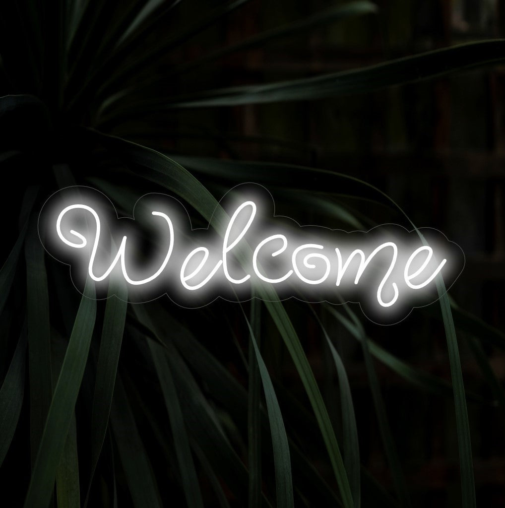 „Welcome Neon Sign“ ist eine warme und einladende Ergänzung für Ihr Gaststätteninterieur. Ein Neonlicht, das Besuchern einen freundlichen Gruß übermittelt.
