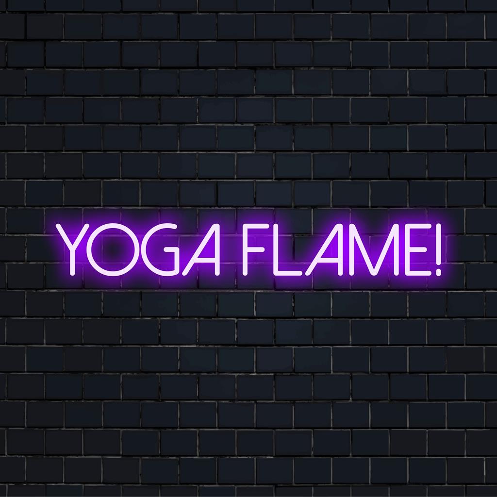 Künstlerische Yoga-Flamme! Lebendig leuchtendes LED-Neonschild, perfekt für individuelle Neondekoration oder einzigartiges Wandkunst-Mittelstück.