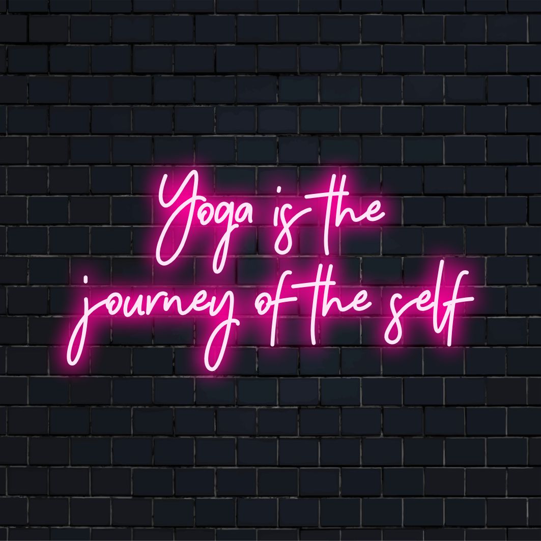 Individuelles LED-Neonschild mit eleganter Beschriftung; perfekte Ergänzung für ruhige Räume; strahlt ein beruhigendes Licht für Yoga-Liebhaber aus.