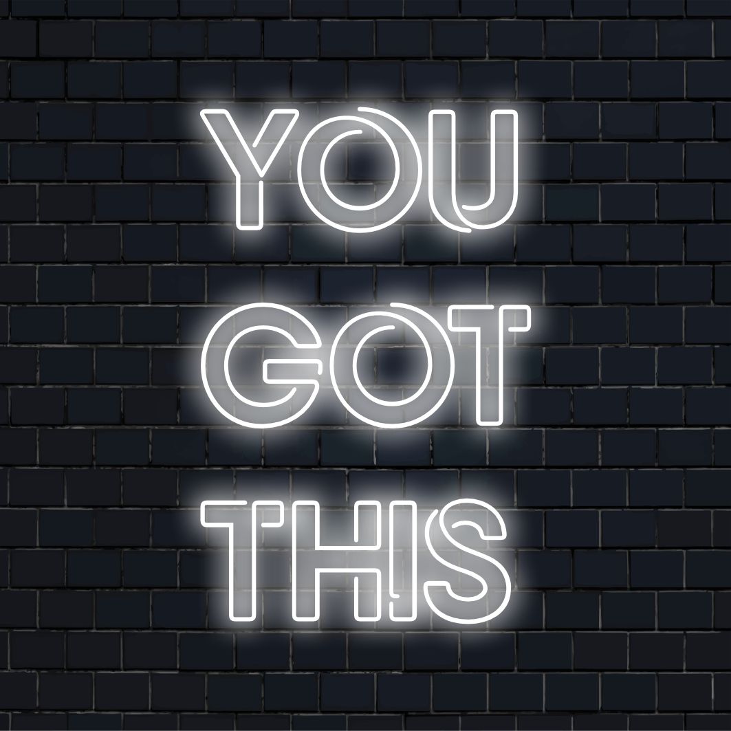 Individuelles LED-Neonschild mit der Aufschrift „You Got This“ in leuchtenden Farben, perfekt für motivierende Neon-Wandkunst und modernes Dekor.
