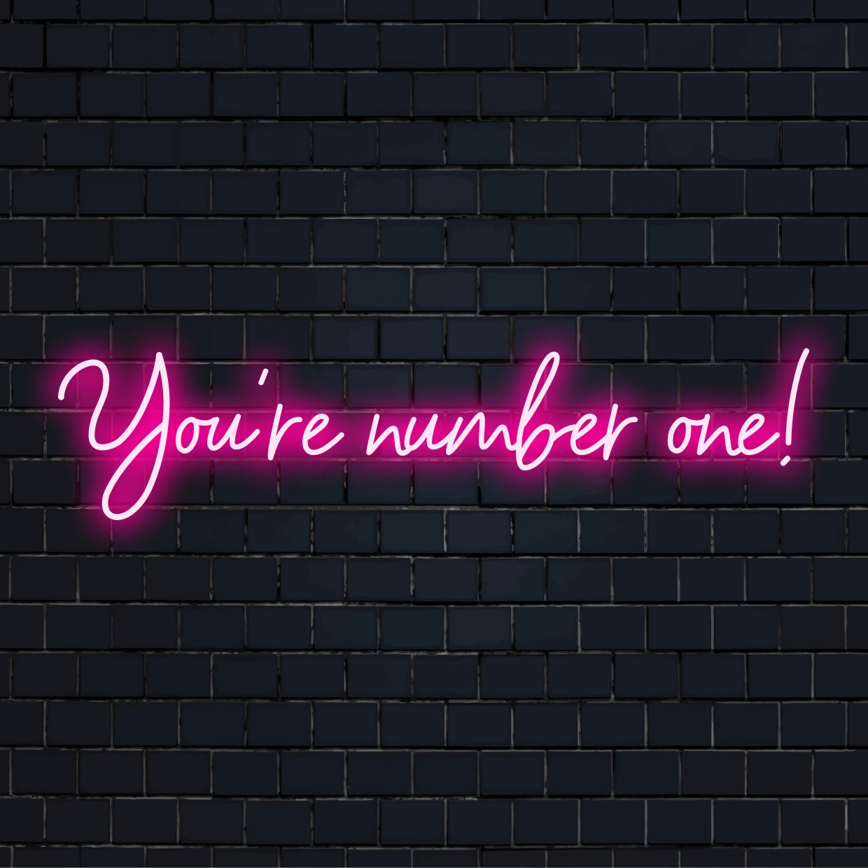 Individuelles LED-Neonschild in leuchtenden Farben mit dem Text „You're Number One“, perfekt für eine einzigartige Inneneinrichtung.