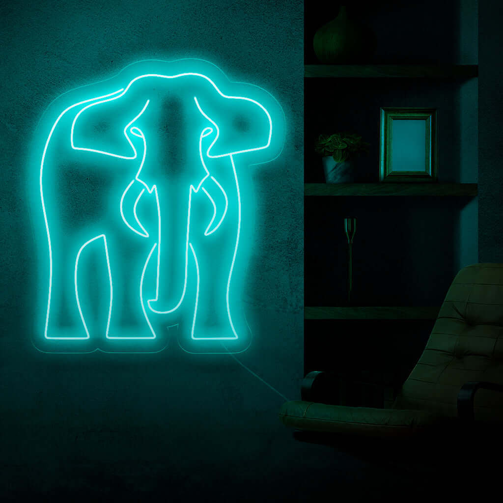 „Elephant Neon Sign“ ist eine charmante Ergänzung für Ihr Interieur für Tierliebhaber. Ein Neonlicht, das die majestätische und sanfte Natur der Elefanten feiert.