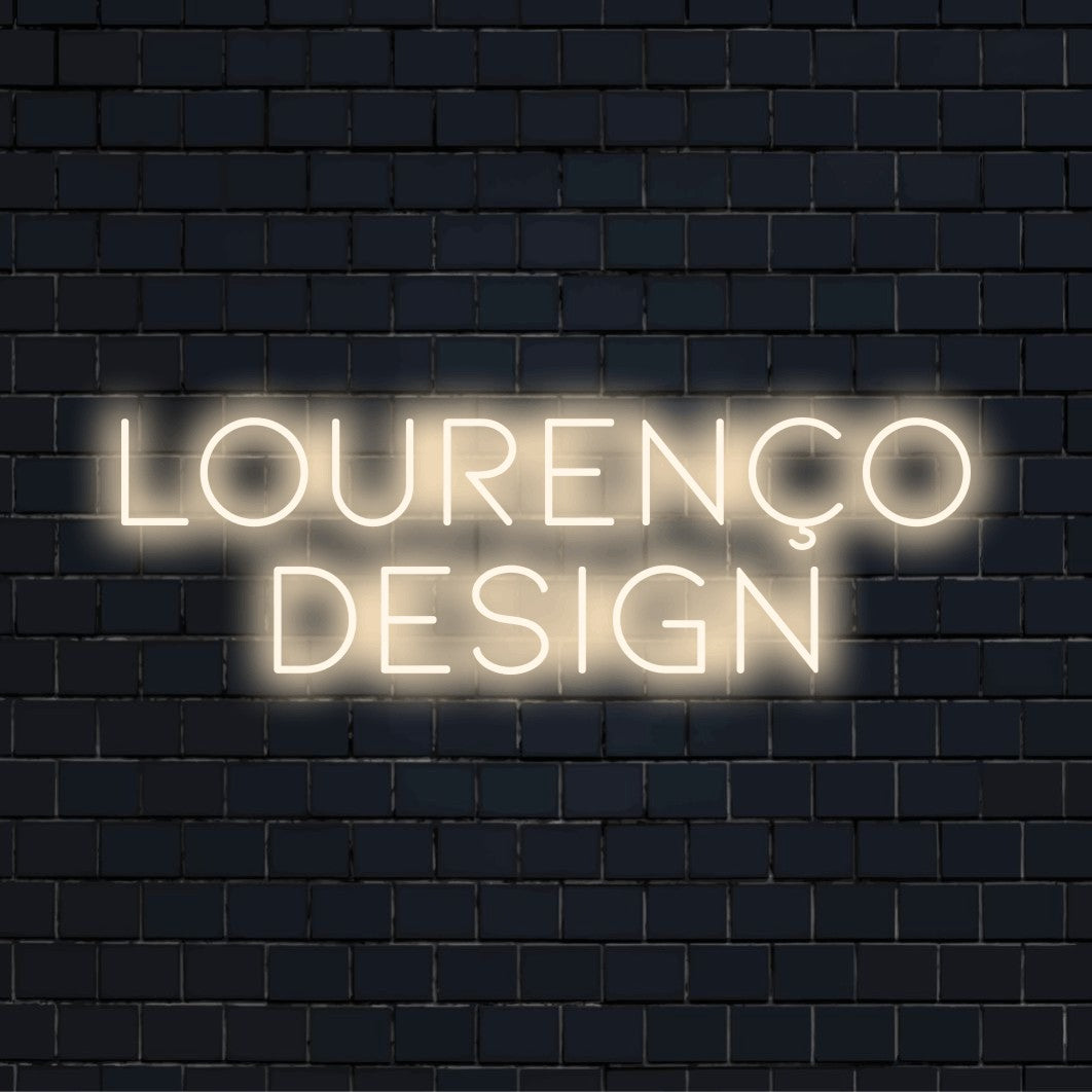 Lourenco Design Personalized LED Neon Sign, bright LED glow against black brick wall