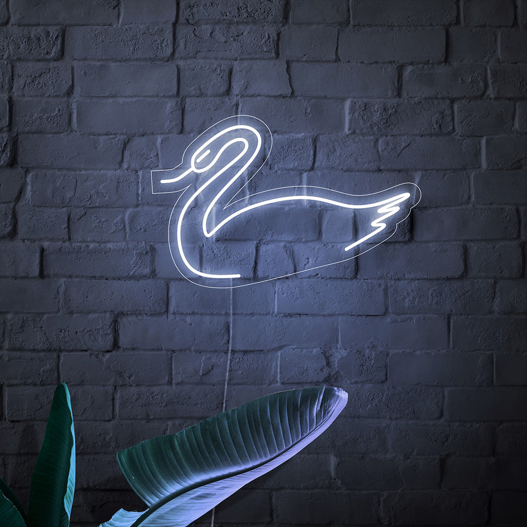 Das Schwanen-Neonschild ist eine elegante Ergänzung zu Themendekorationen, strahlt Anmut aus und gibt ein fesselndes Licht ab.