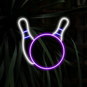 Bowling ball and pins LED neon sign