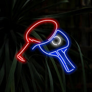 Table tennis rackets and ball LED neon sign