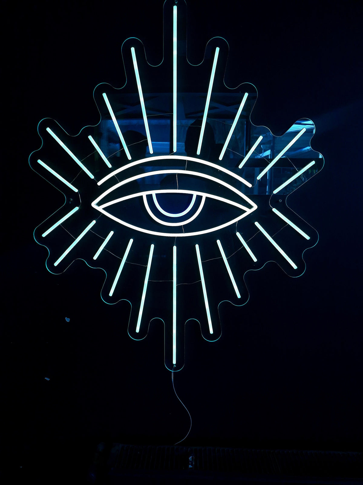 Blue icon LED neon sign for a smoke shop