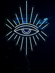 Blue icon LED neon sign for a smoke shop