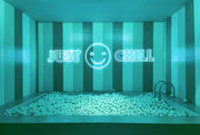 Relaxing LED neon sign in a wellness space