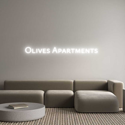 Maßgefertigtes LED Neon Schild: Olives Apartment