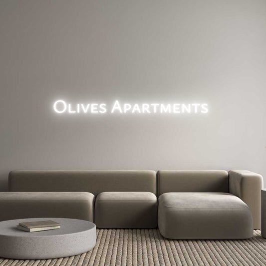 Maßgefertigtes LED Neon Schild: Olives Apartment
