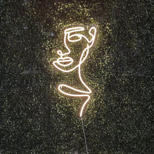 Abstraktes Frauengesicht Neonschild - The Art Neon