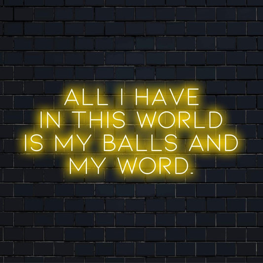 A custom-made LED neon sign featuring a powerful quote, perfect for bold neon wall art or personalized neon decor.