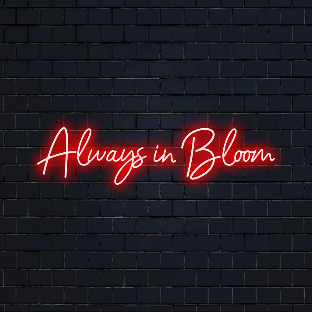 Ein atemberaubendes, maßgeschneidertes LED-Neonschild mit floralen Akzenten. Perfekt, um Räume mit eleganter Neonlichtkunst zu erhellen.