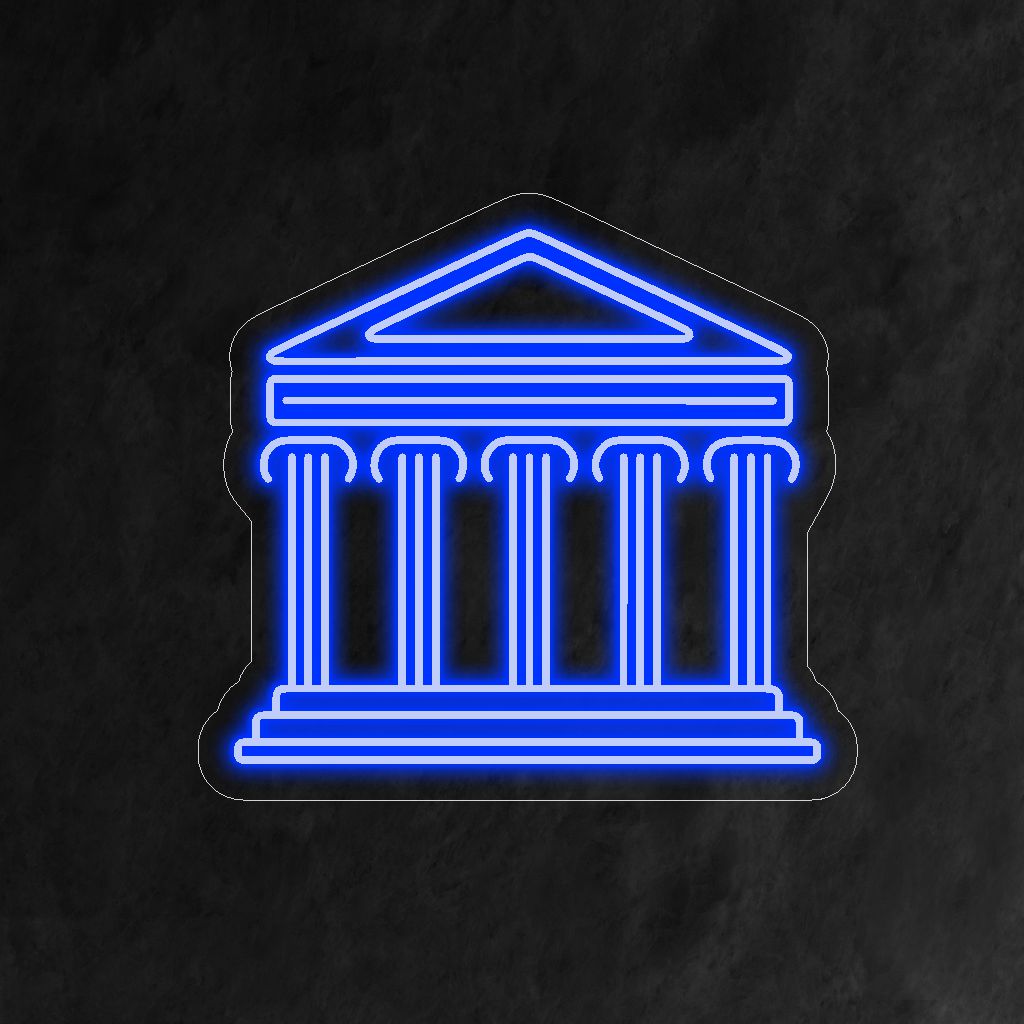 "Ancient Roman Architecture Neon Sign" - A regal neon light featuring the grandeur of ancient Roman architecture, infusing classical elegance and cultural richness into your living space.
